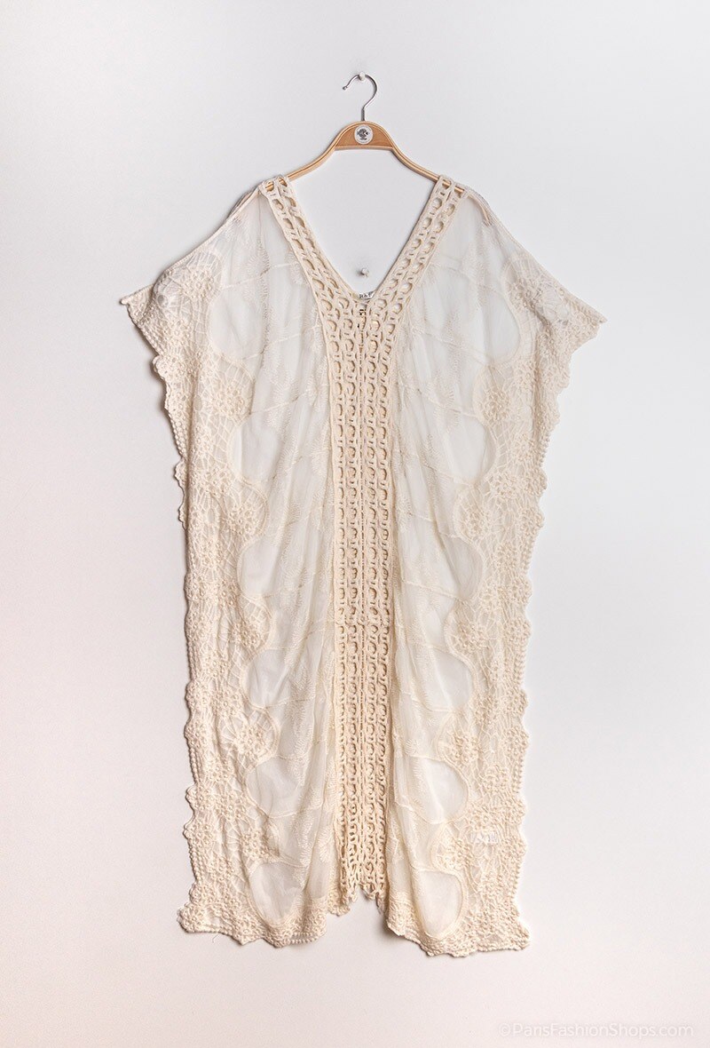 Großhändler Rosa Fashion Crochet - Transparentes Strandkleid
