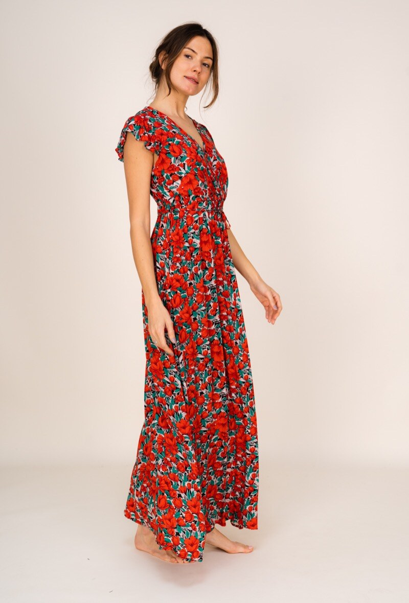 Mayorista Rosa Fashion - Vestido largo floral