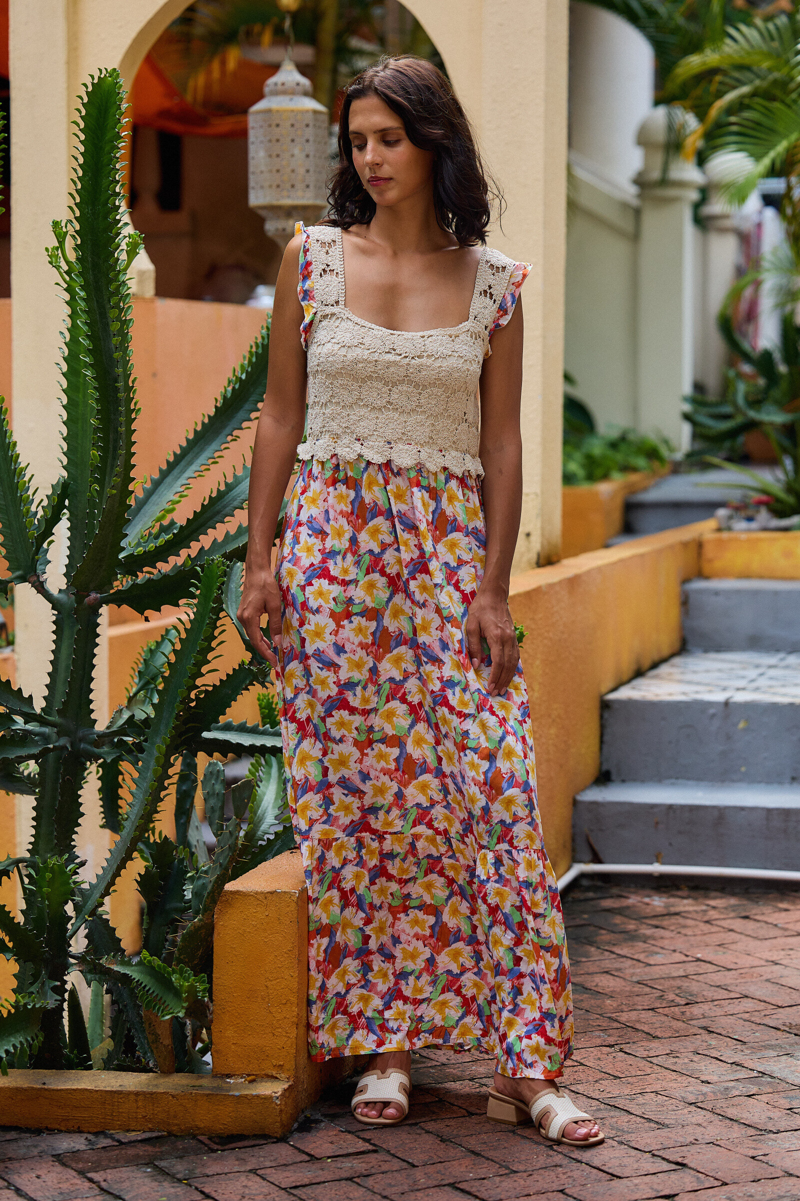 Wholesaler Rosa Fashion - Bi-material dress