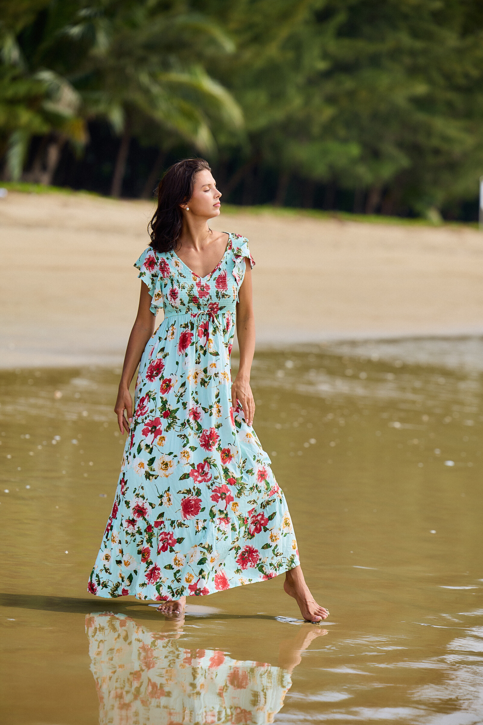 Mayorista Rosa Fashion - Vestido largo de flores