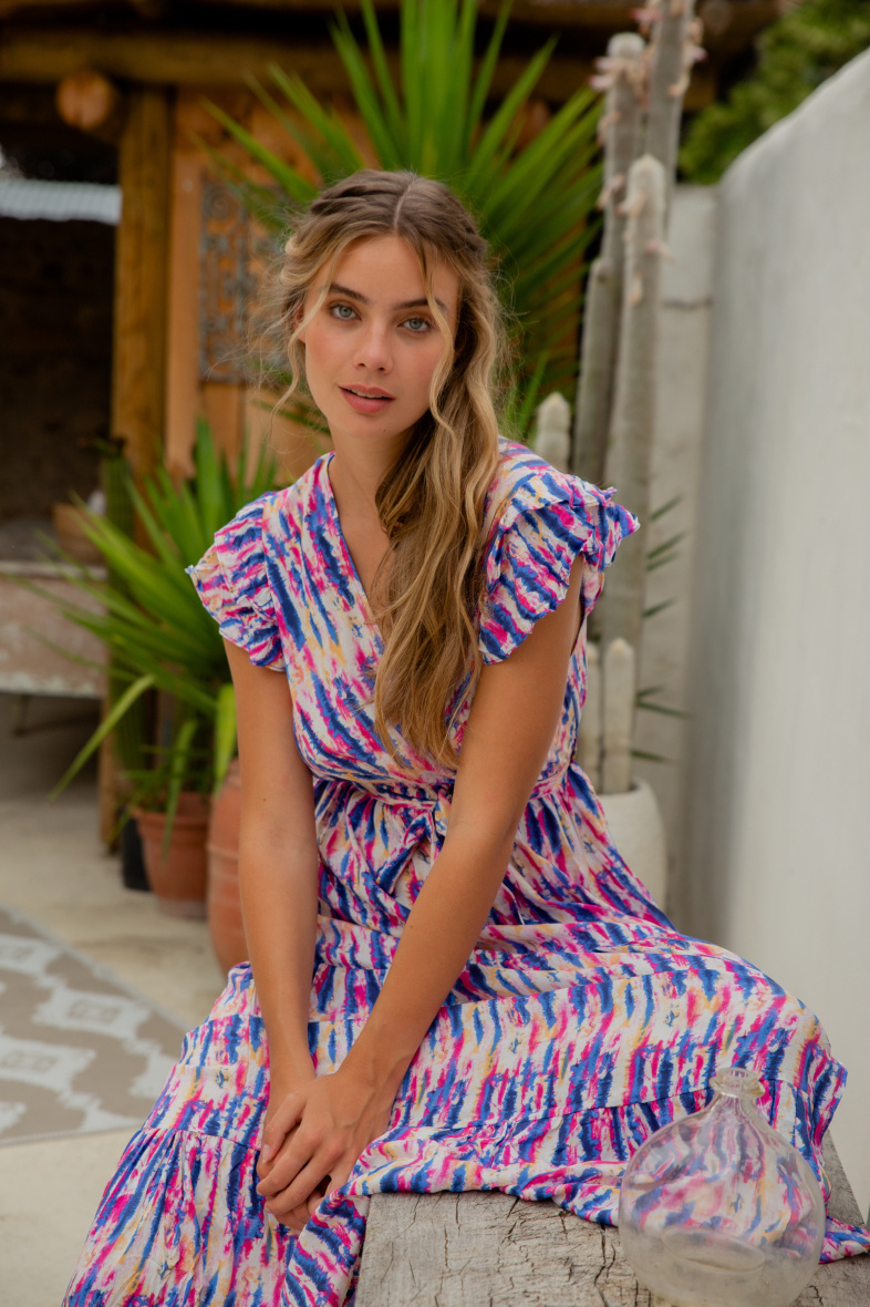 Mayorista Rosa Fashion - vestido largo estampado