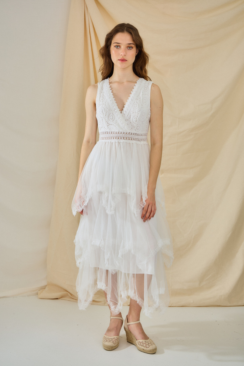 Grossiste Rosa Fashion - Robe longue en tulle