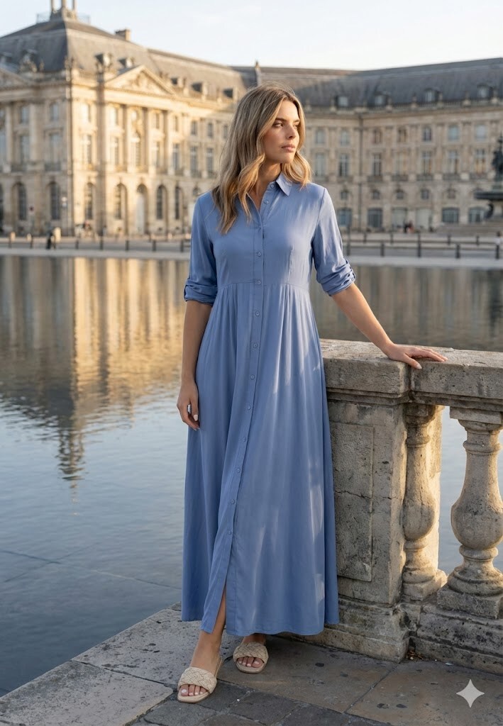Wholesaler Rosa Fashion - Chic long-sleeve midi dress