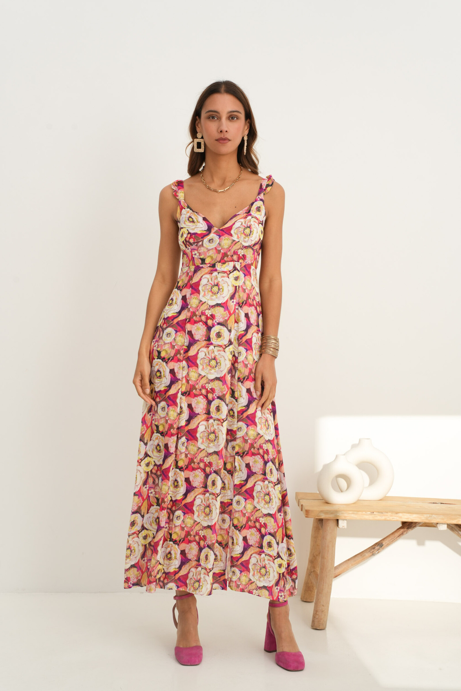 Mayorista Rosa Fashion - Vestido de flor largo