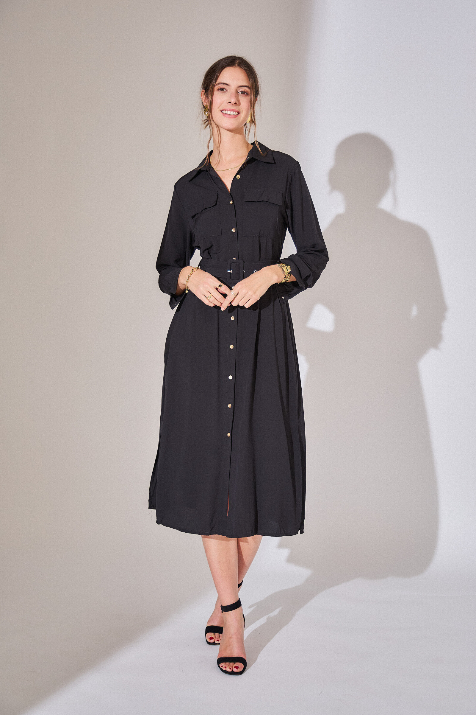 Wholesaler Rosa Fashion - Ceintured shirt dress - timeless elegance