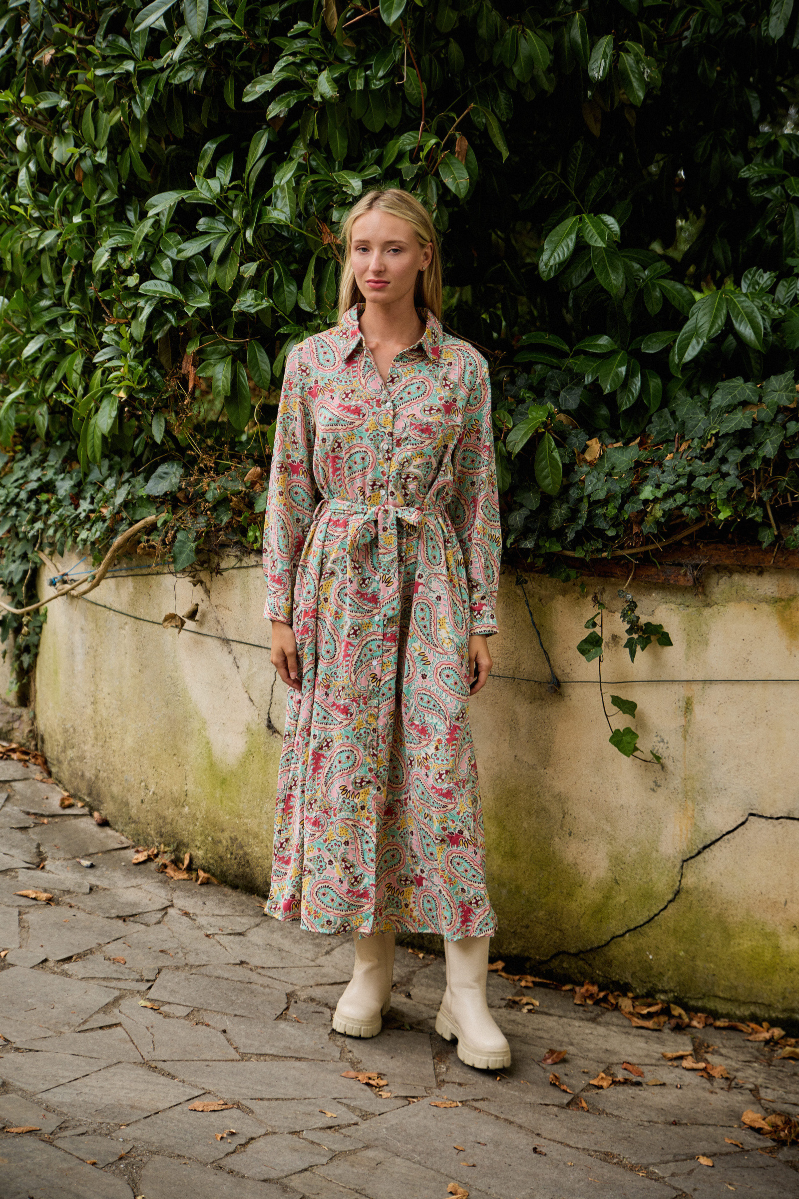 Grossiste Rosa Fashion - Robe imprimée manches longues