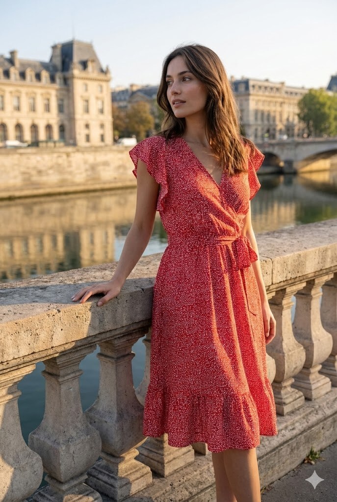 Wholesaler Rosa Fashion - Flared Ruffle Dress