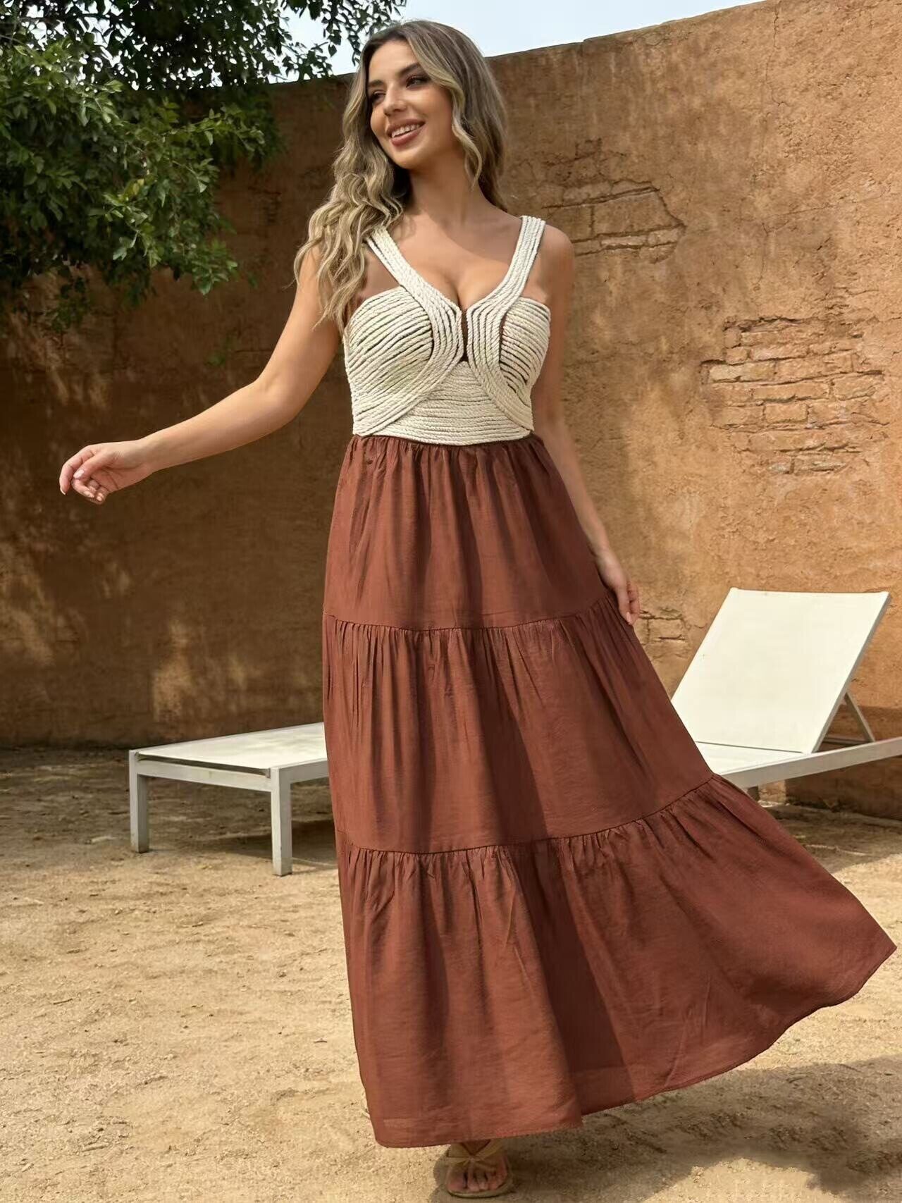 Grossiste Rosa Fashion - Robe longue à volants