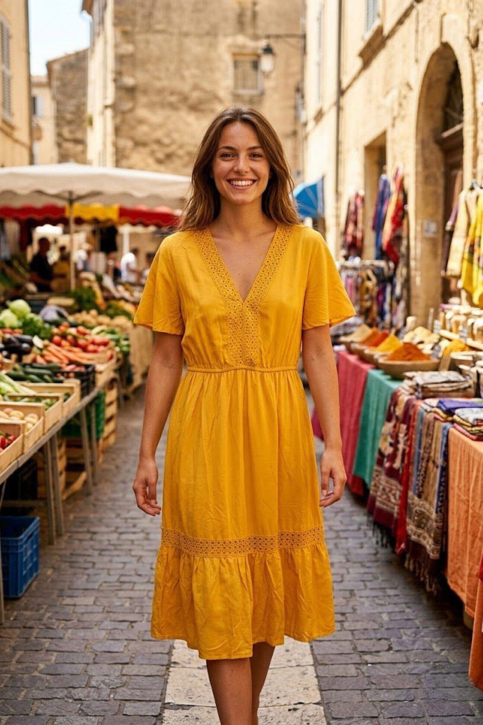 Mayorista Rosa Fashion - Vestido corto de algodón