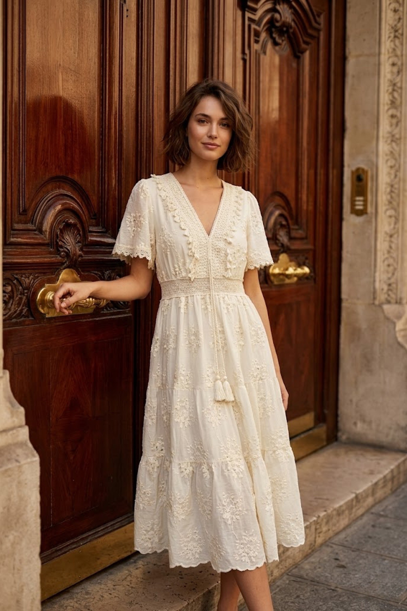 Grossiste Rosa Fashion - Robe courte brodée