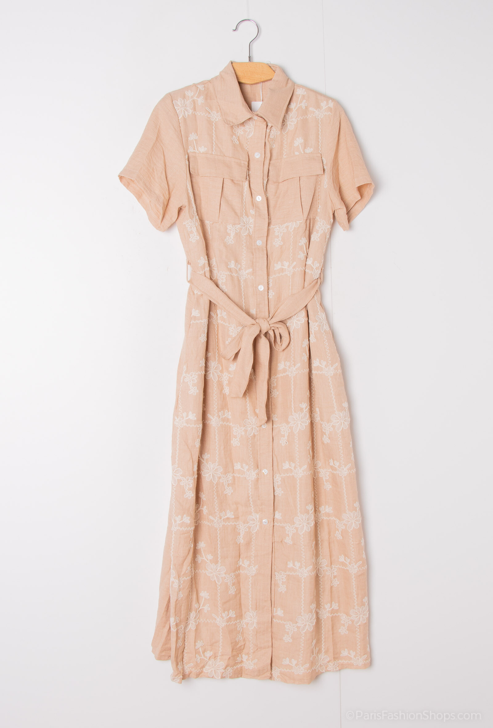 Großhändler Rosa Fashion - Besticktes Hemdkleid