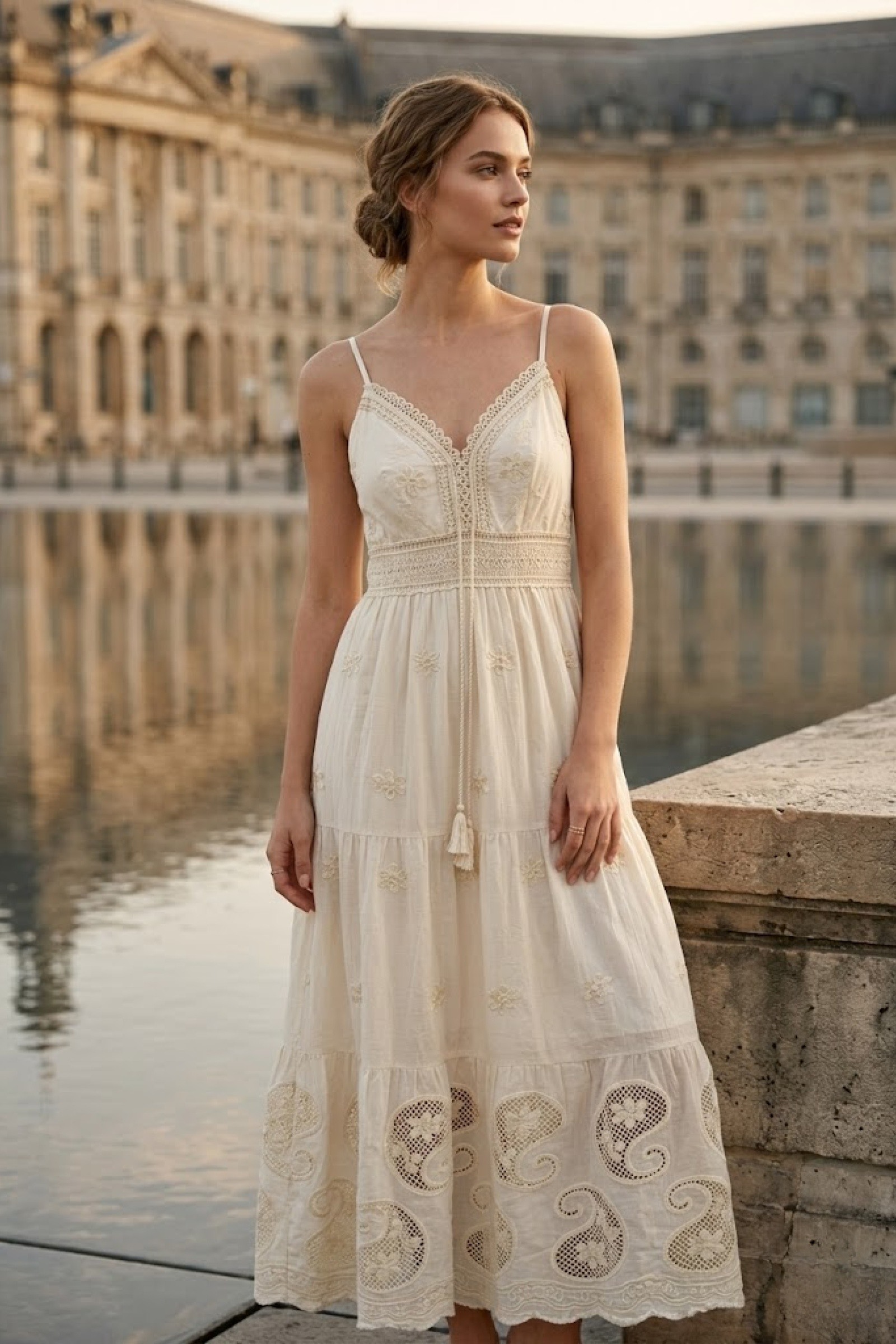Grossiste Rosa Fashion - Robe longue boutonnée et évasée