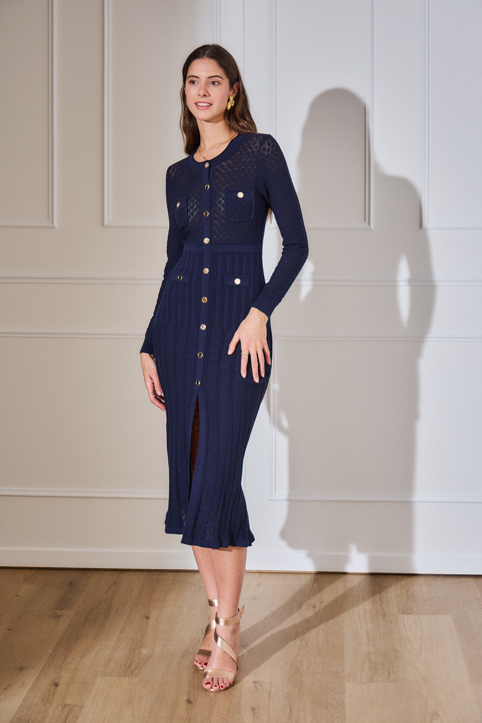 Wholesaler Rosa Fashion - Long dresses buttoned long sleeves