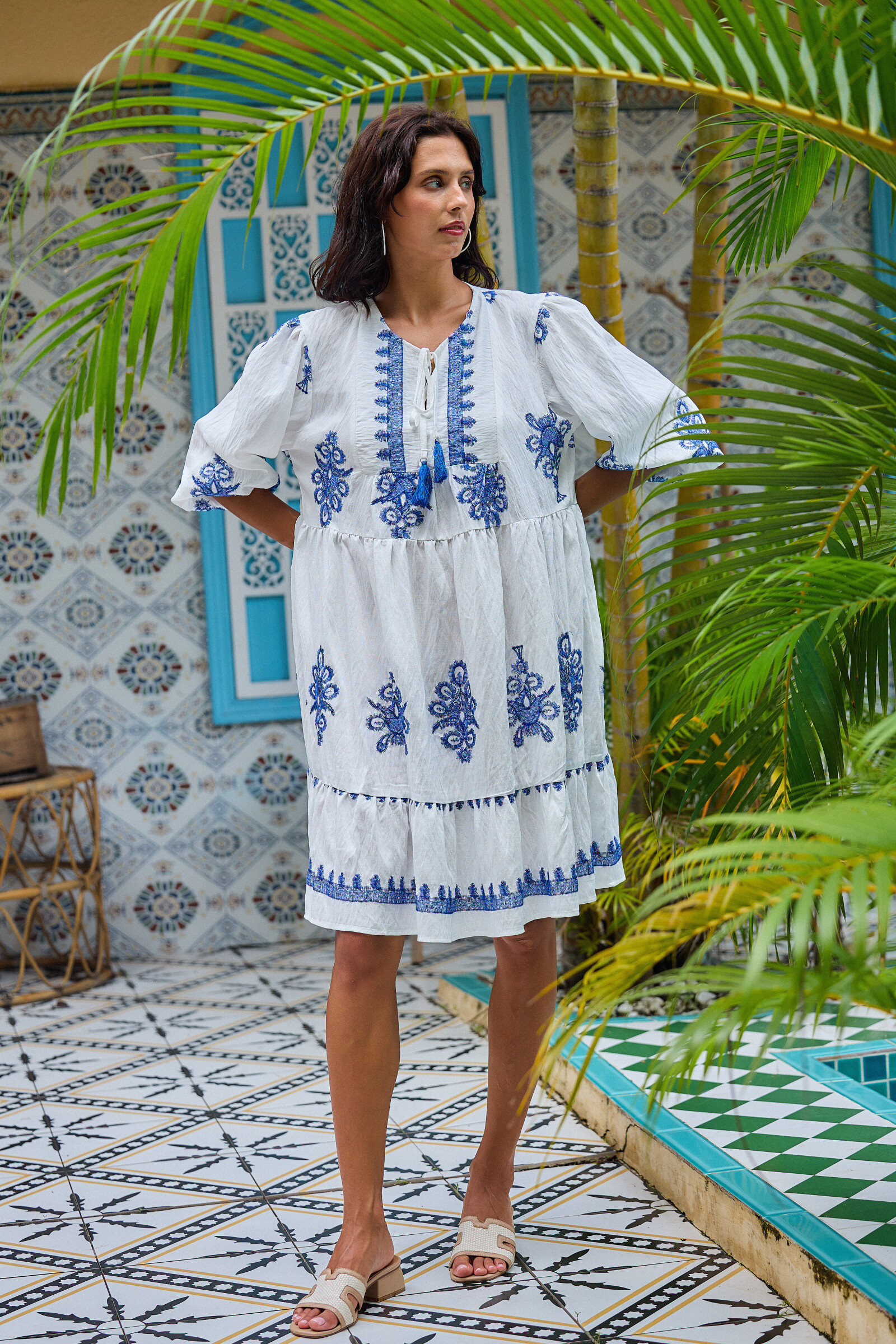 Mayorista Rosa Fashion - Vestido bohemio blanco