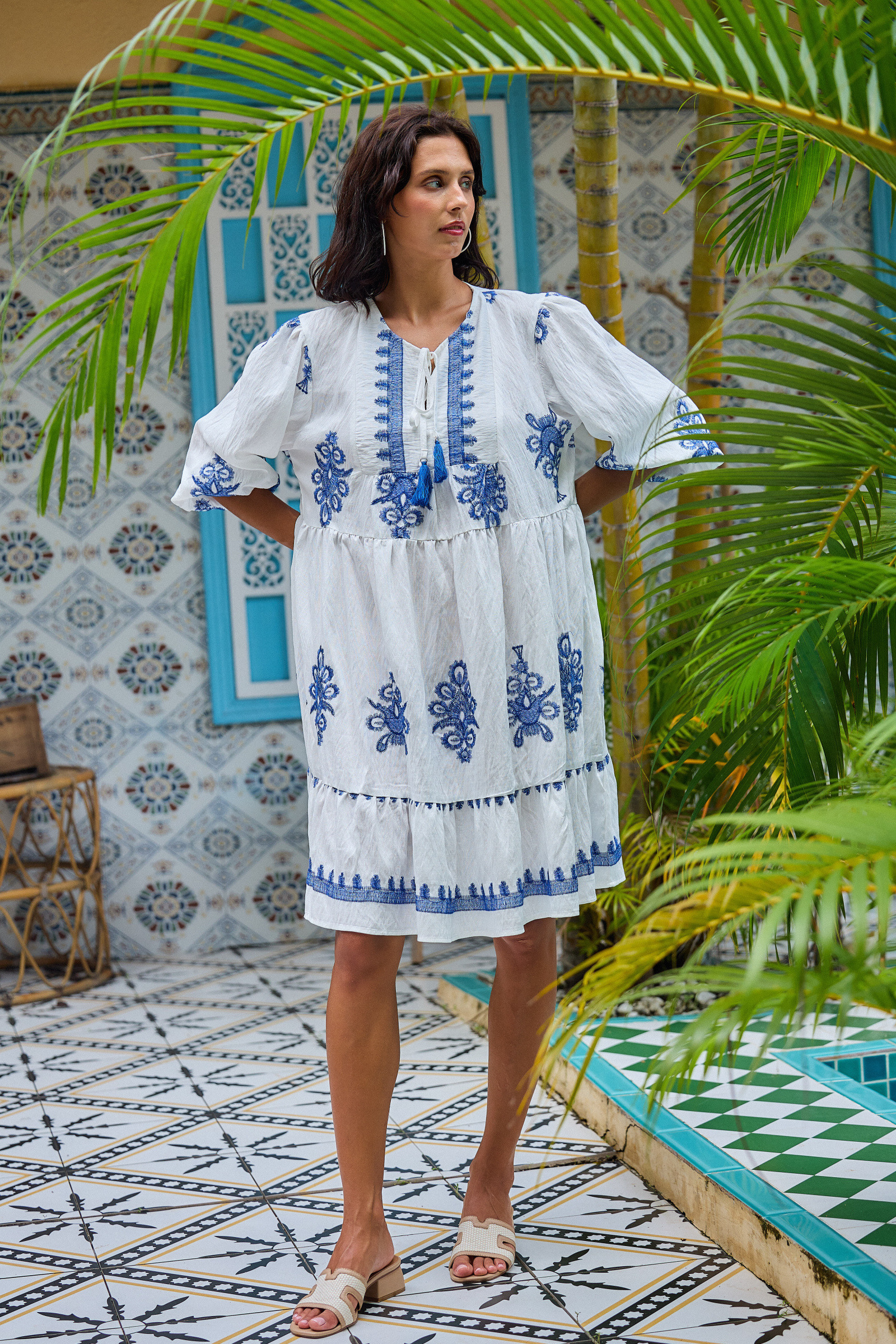 Wholesaler Rosa Fashion - White bohemian dress