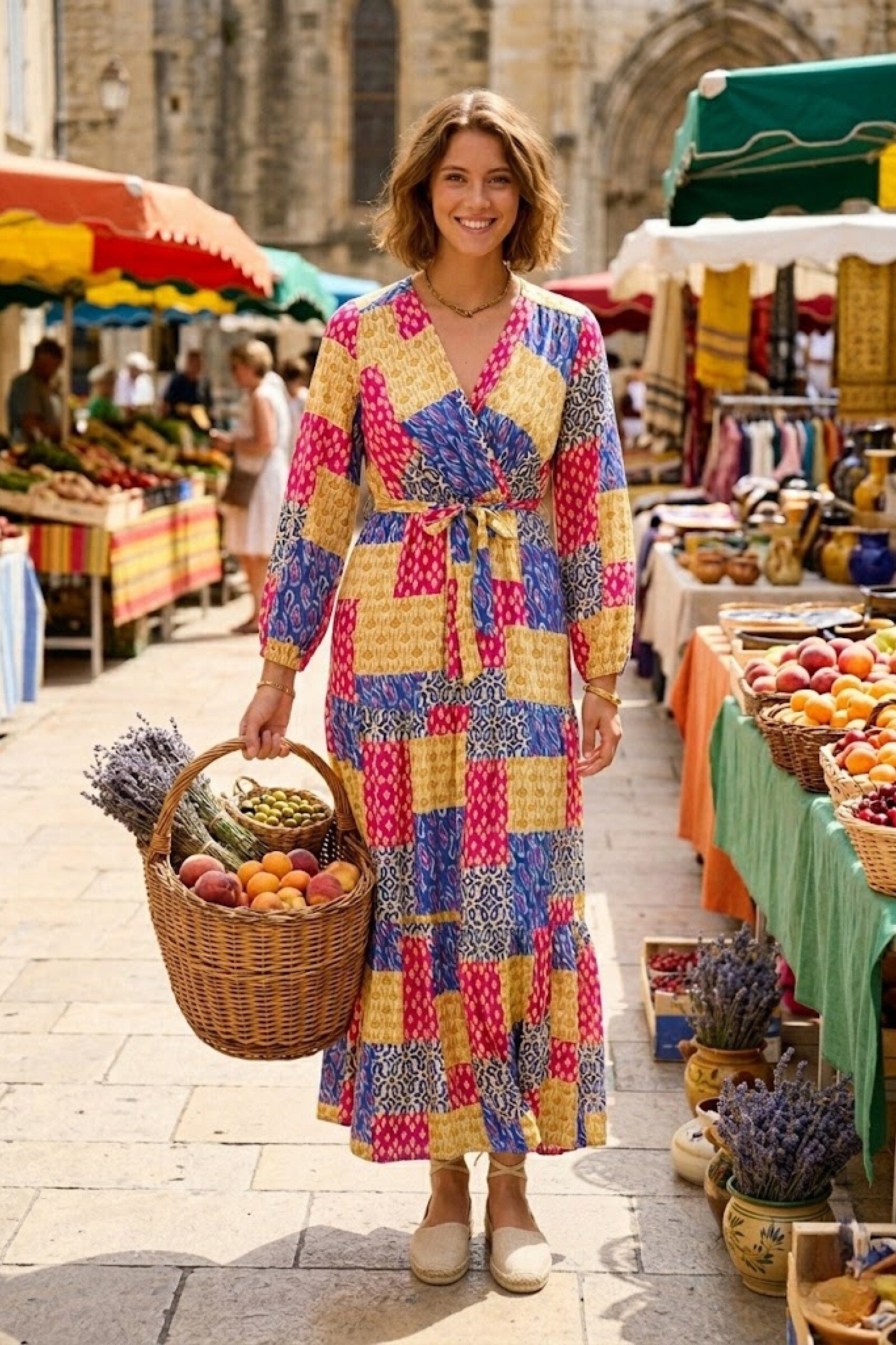 Mayorista Rosa Fashion - Vestido maxi con estampado de cachemira
