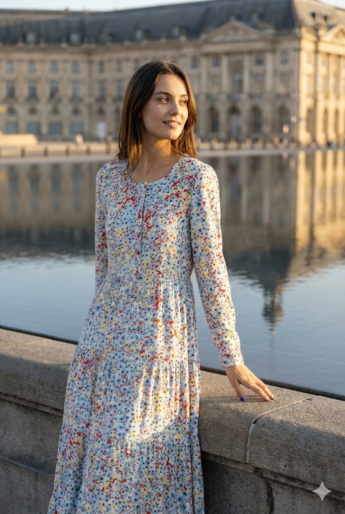 Grossiste Rosa Fashion - Robe longue à imprimé fleuri