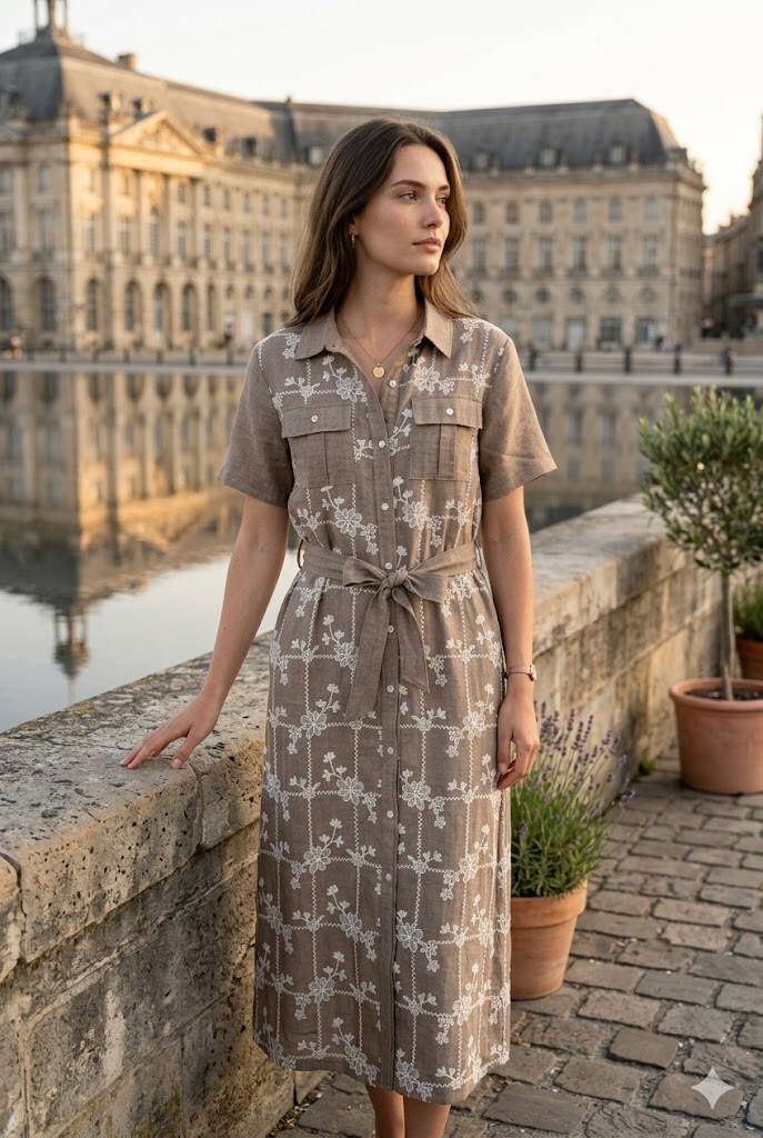 Wholesaler Rosa Fashion - Printed dress with short sleeves