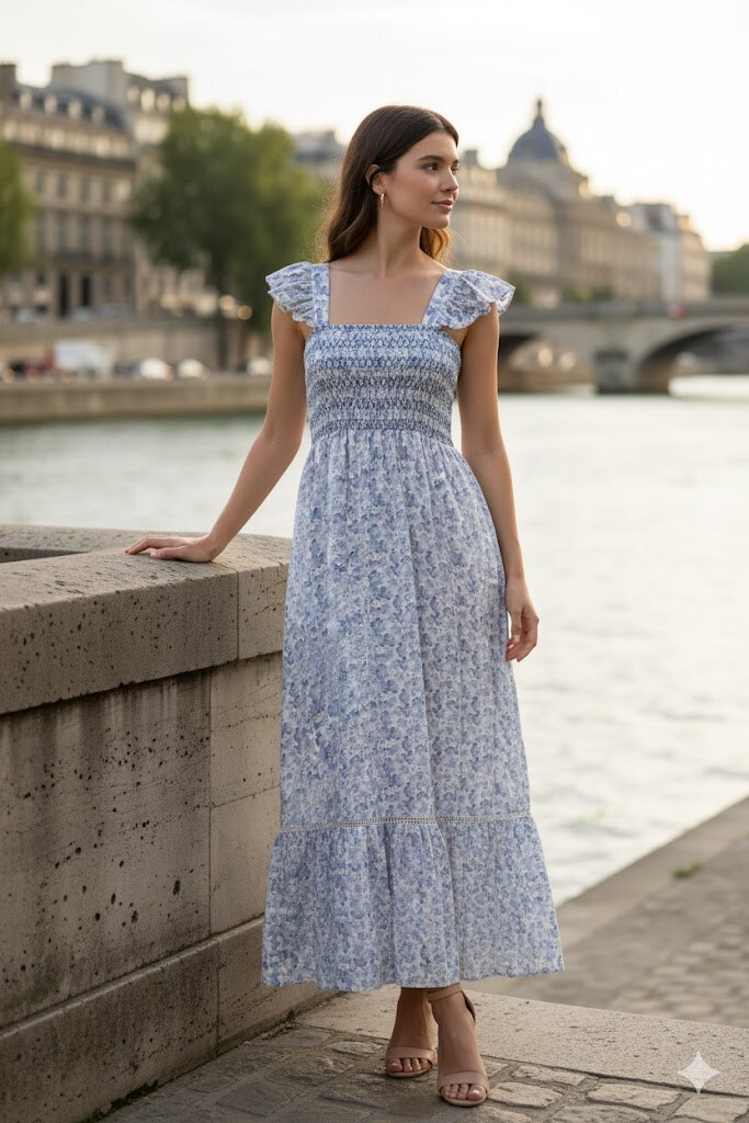 Grossiste Rosa Fashion - Robe fluide à manches volantées
