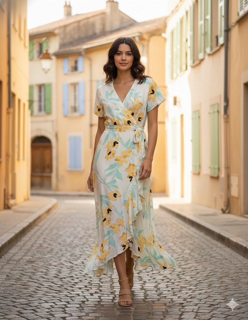 Wholesaler Rosa Fashion - Long dress with short sleeves