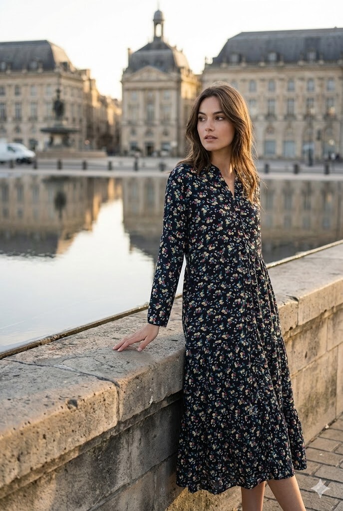 Grossiste Rosa Fashion - Robe longue à motifs fleuris