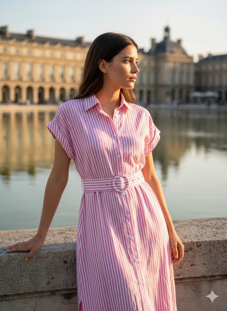 Wholesaler Rosa Fashion - Short-sleeve shirt dress