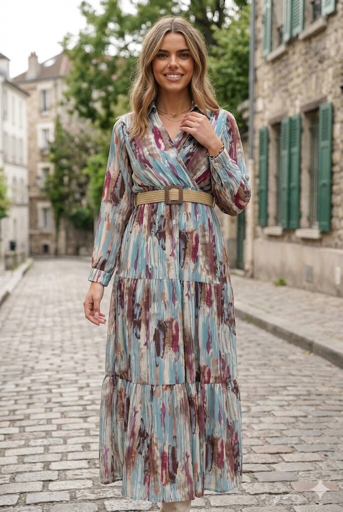 Grossiste Rosa Fashion - Robes maxi à volants