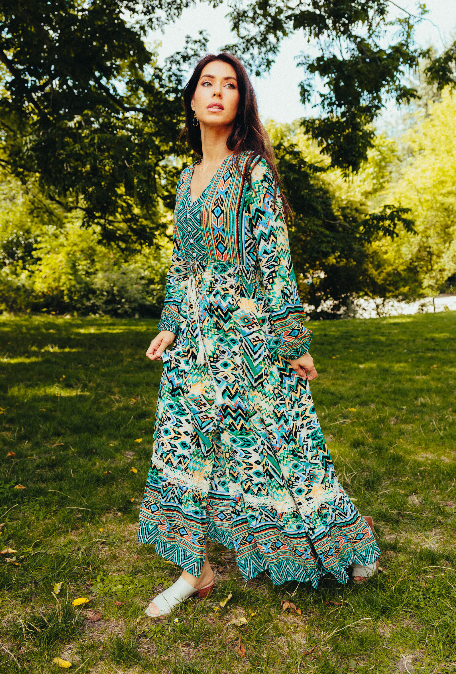 Wholesaler Rosa Fashion - Long printed shirtdress