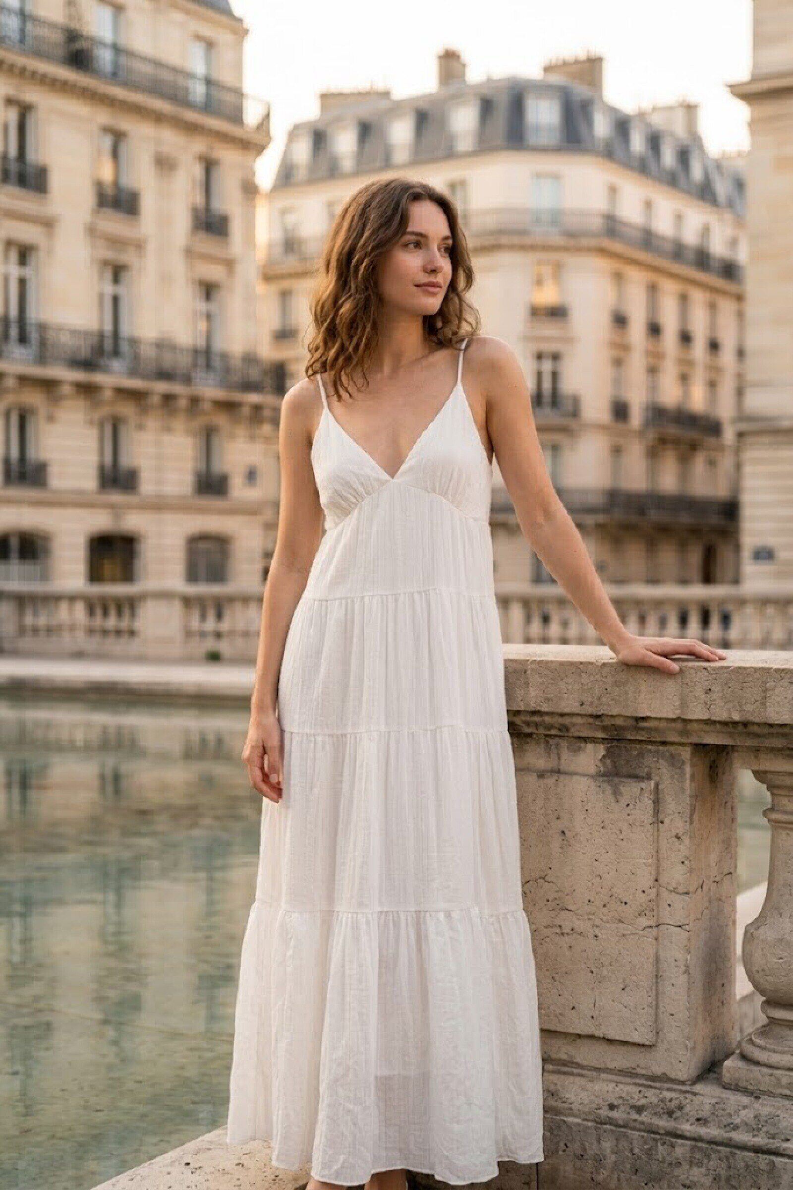 Mayorista Rosa Fashion - Vestido largo con volantes