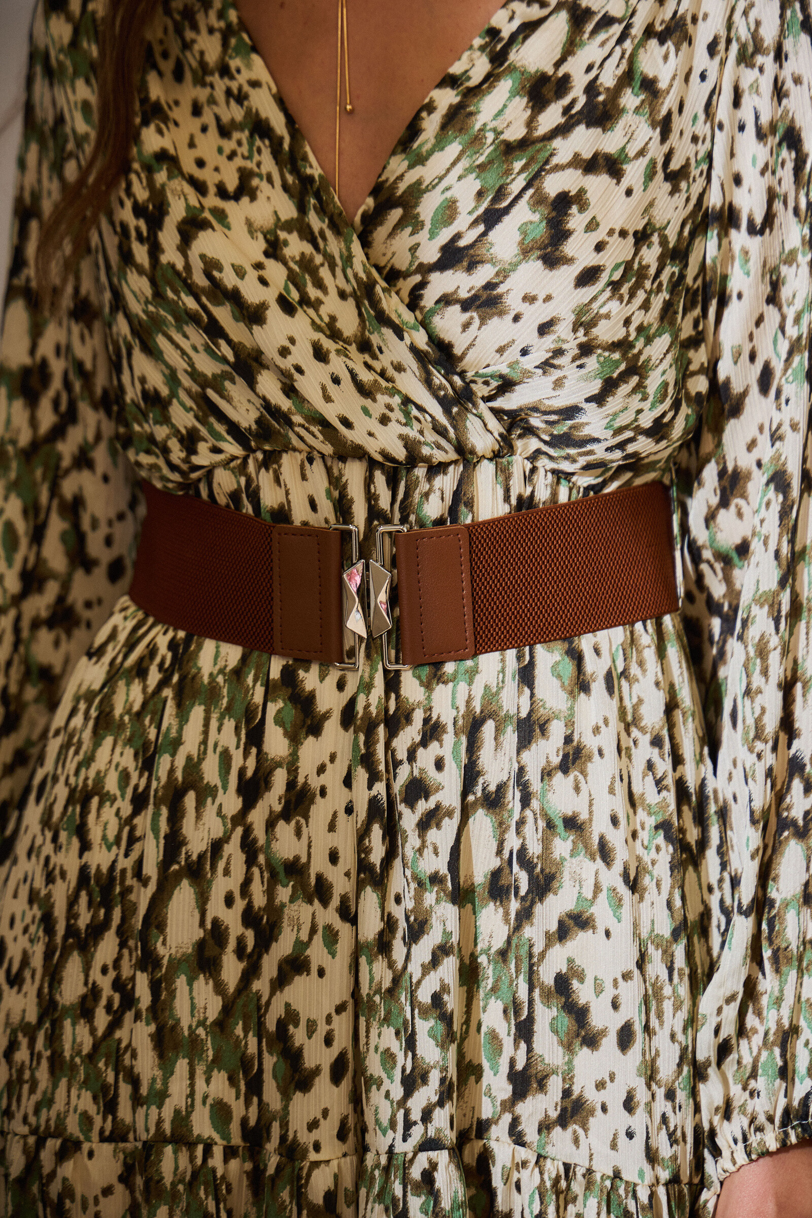 Wholesaler Rosa Fashion - Long natural print dress natural