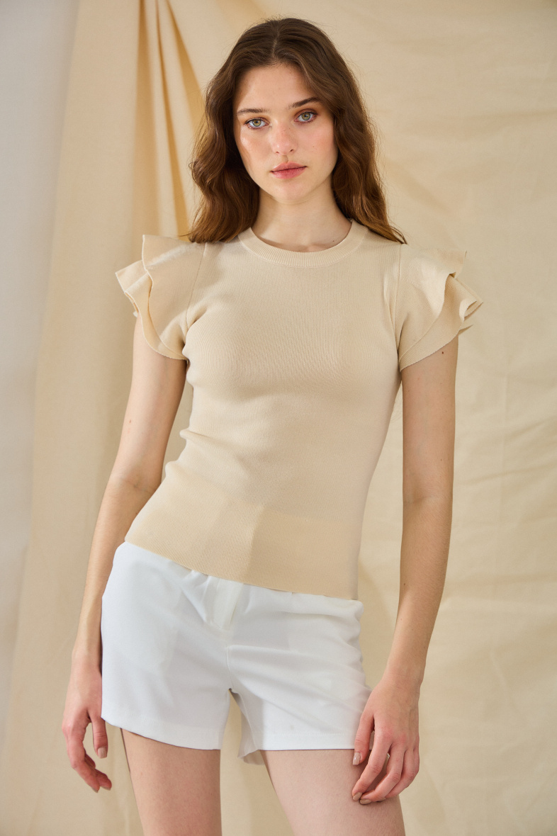 Grossista Rosa Fashion - Top semplice con balze