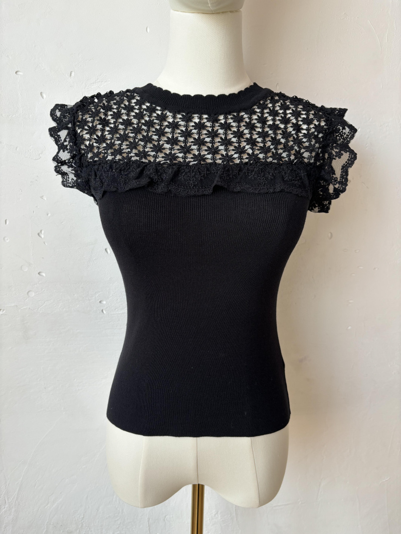 Grossiste Rosa Fashion - Haut unie en dentelle
