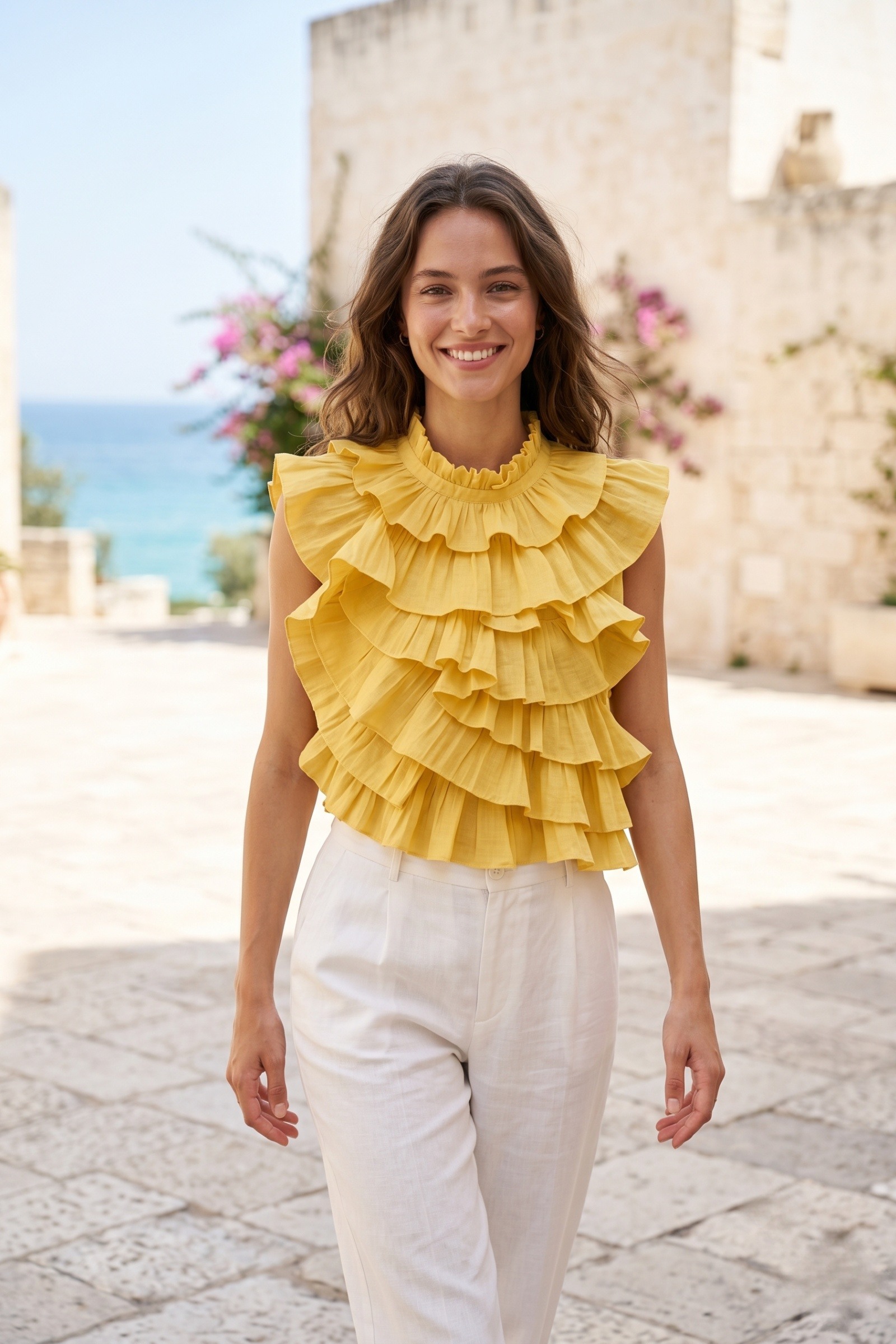 Grossiste Rosa Fashion - Top volanté à volants