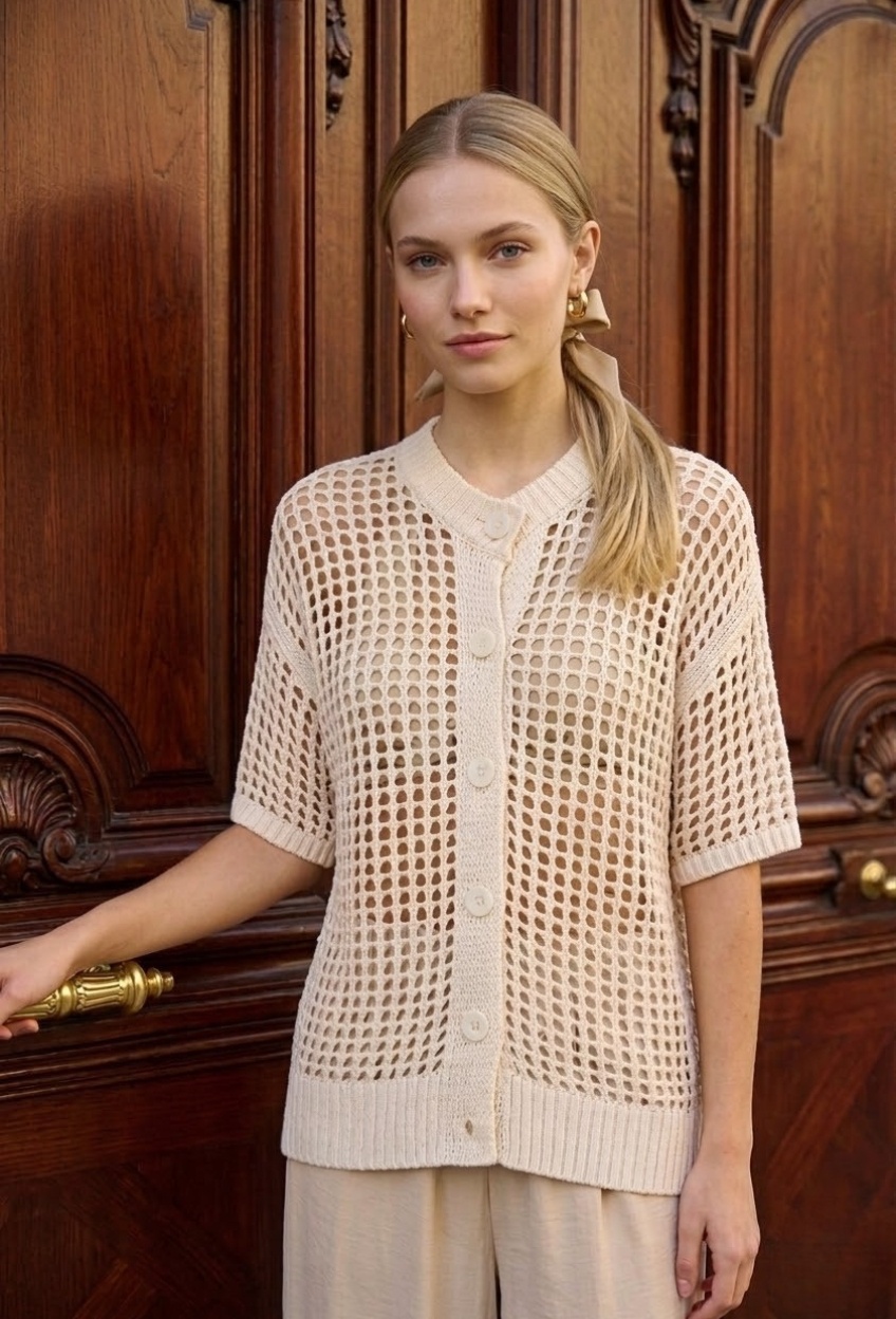 Grossiste Rosa Fashion - Cardigan ajouré à boutons