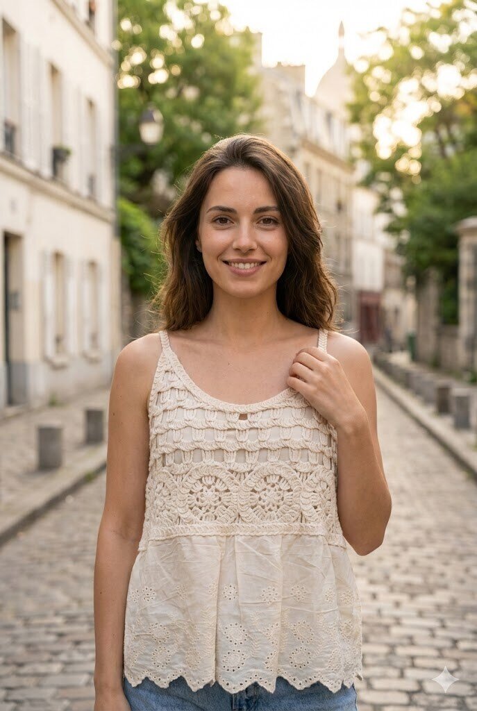 Wholesaler Rosa Fashion - Tank top with delicate embroidery