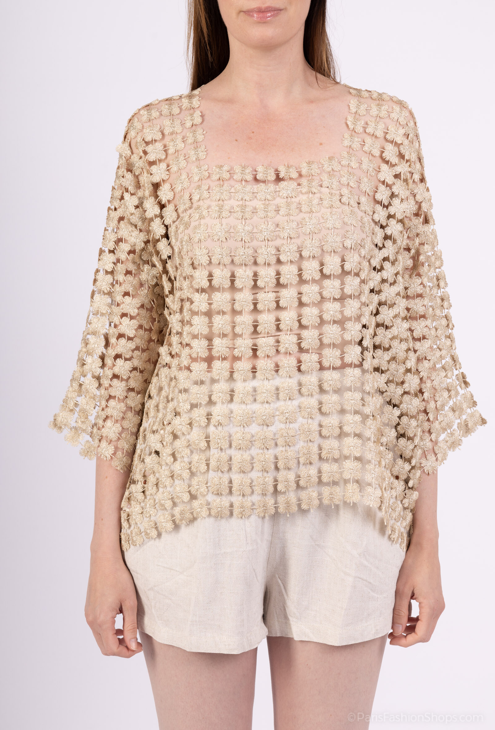 Grossista Rosa Fashion - top all'uncinetto fiore