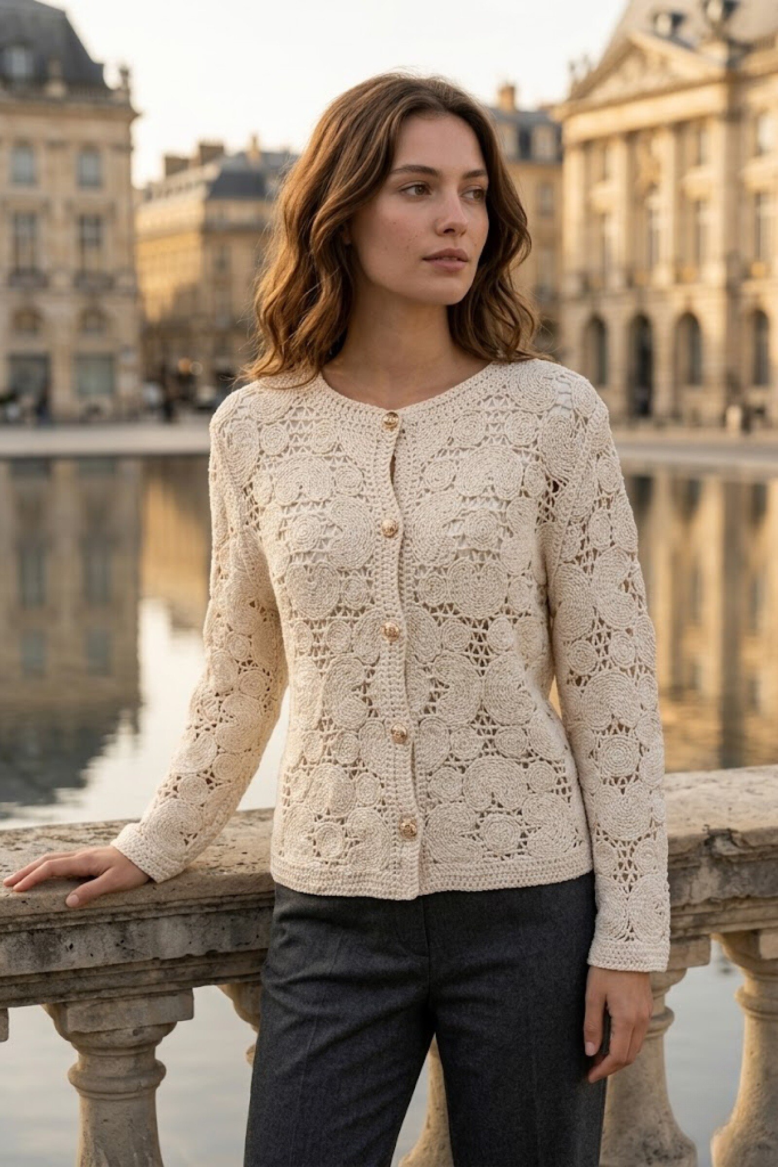 Mayorista Rosa Fashion - Chaleco corto de crochet