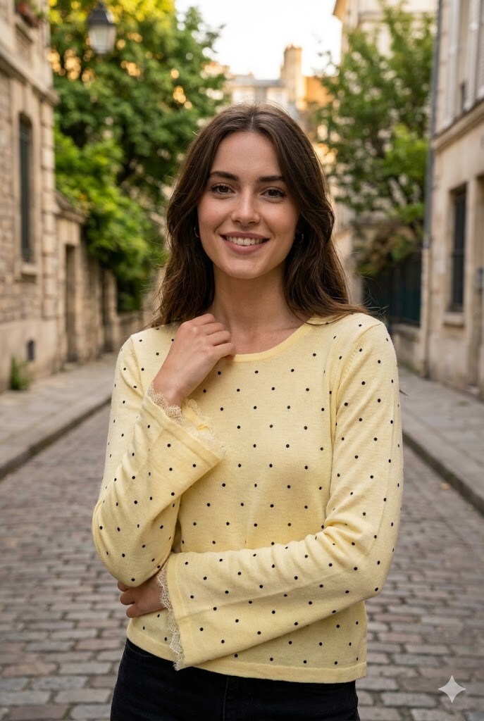 Wholesaler Rosa Fashion - Women's polka dot sweatshirt