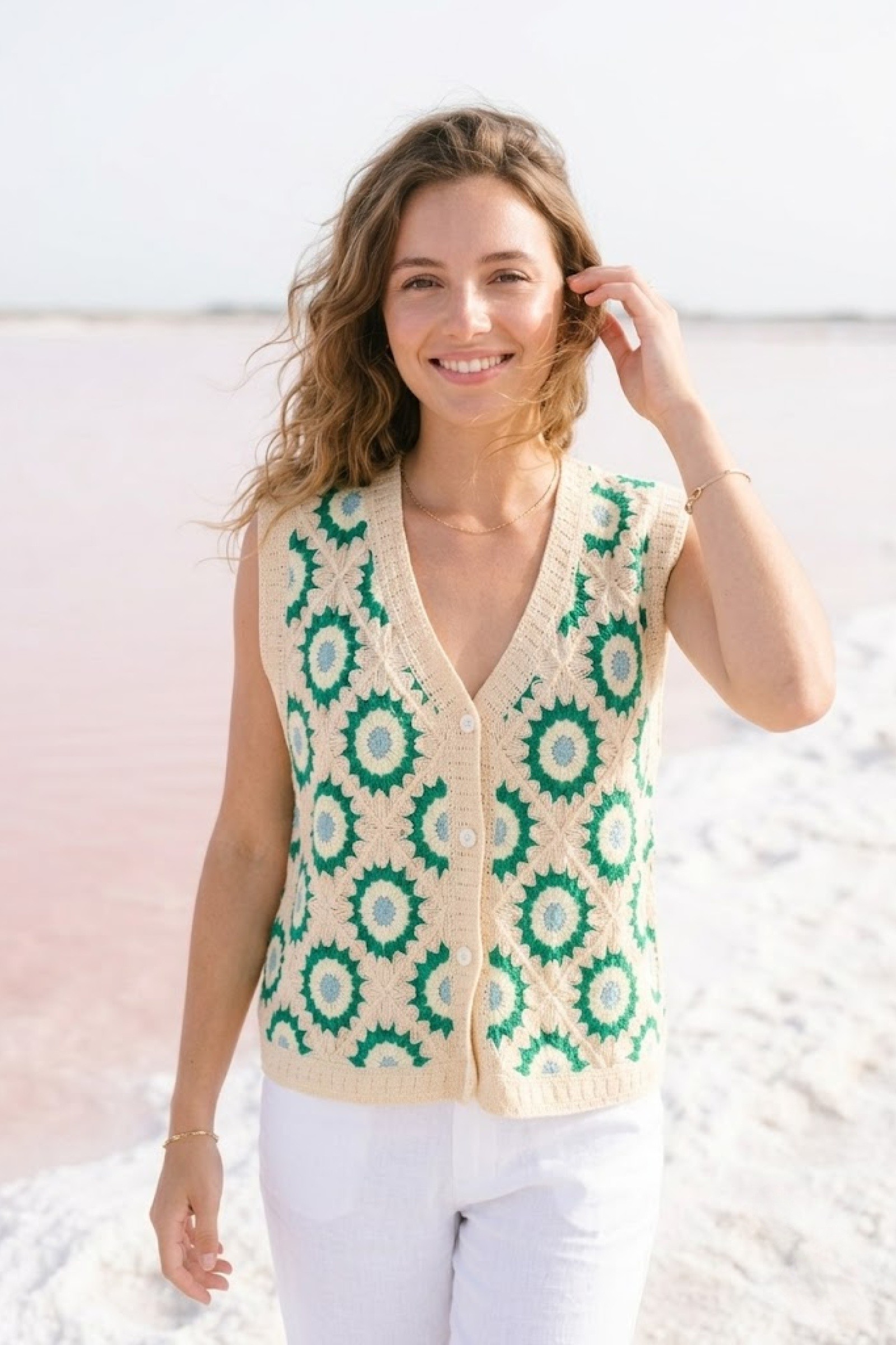Mayorista Rosa Fashion - Chaleco de crochet