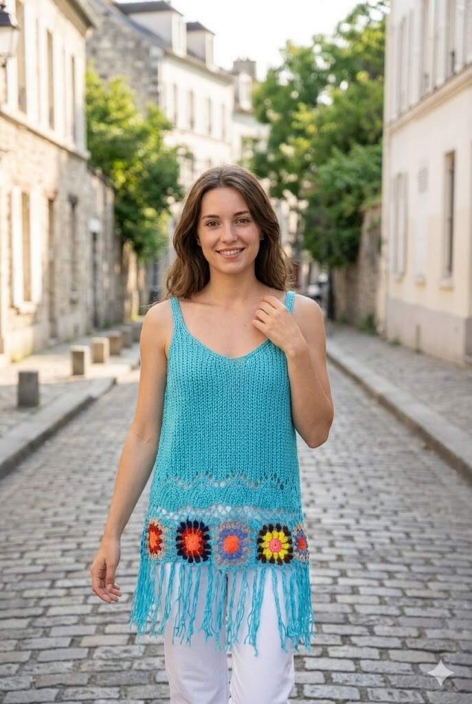 Grossiste Rosa Fashion - Débardeur Boho à Franges