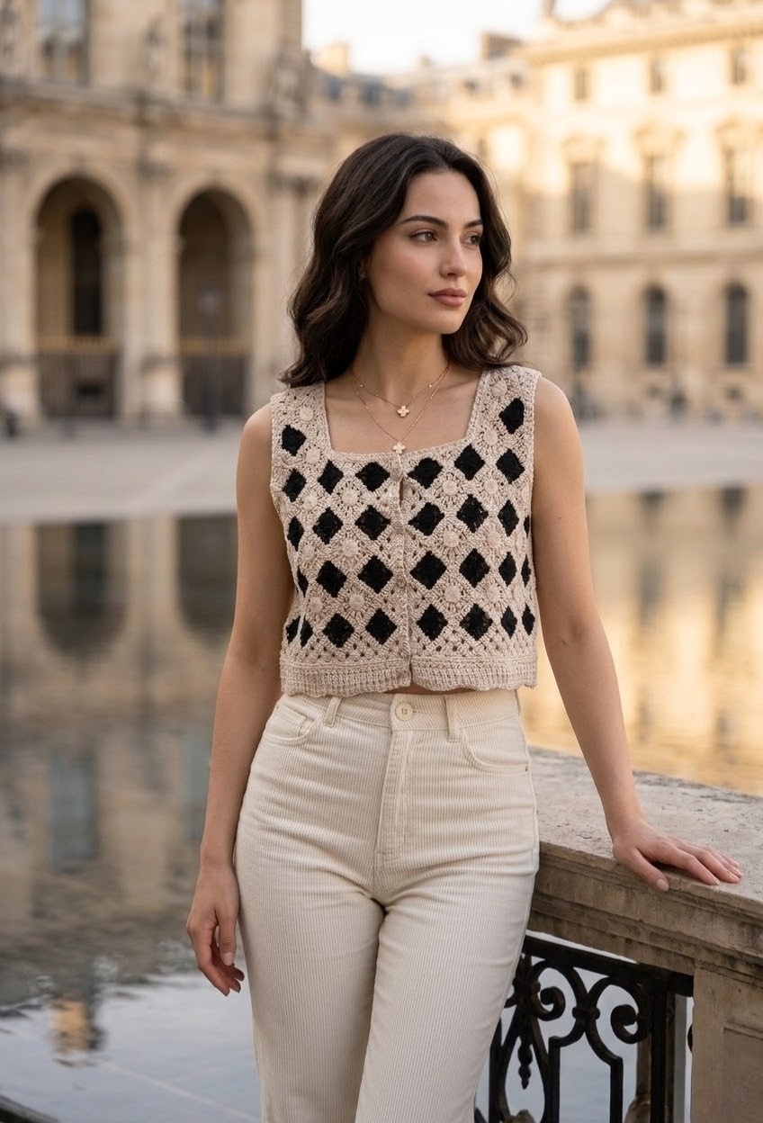 Grossiste Rosa Fashion - Top en crochet à motifs