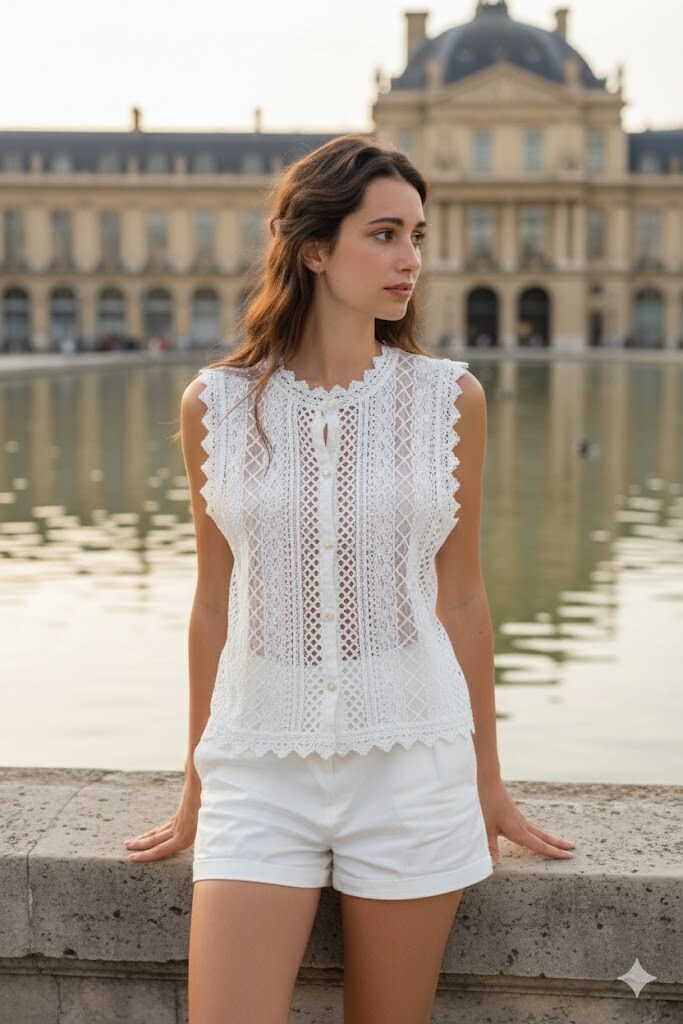 Wholesaler Rosa Fashion - Short-sleeve lace top