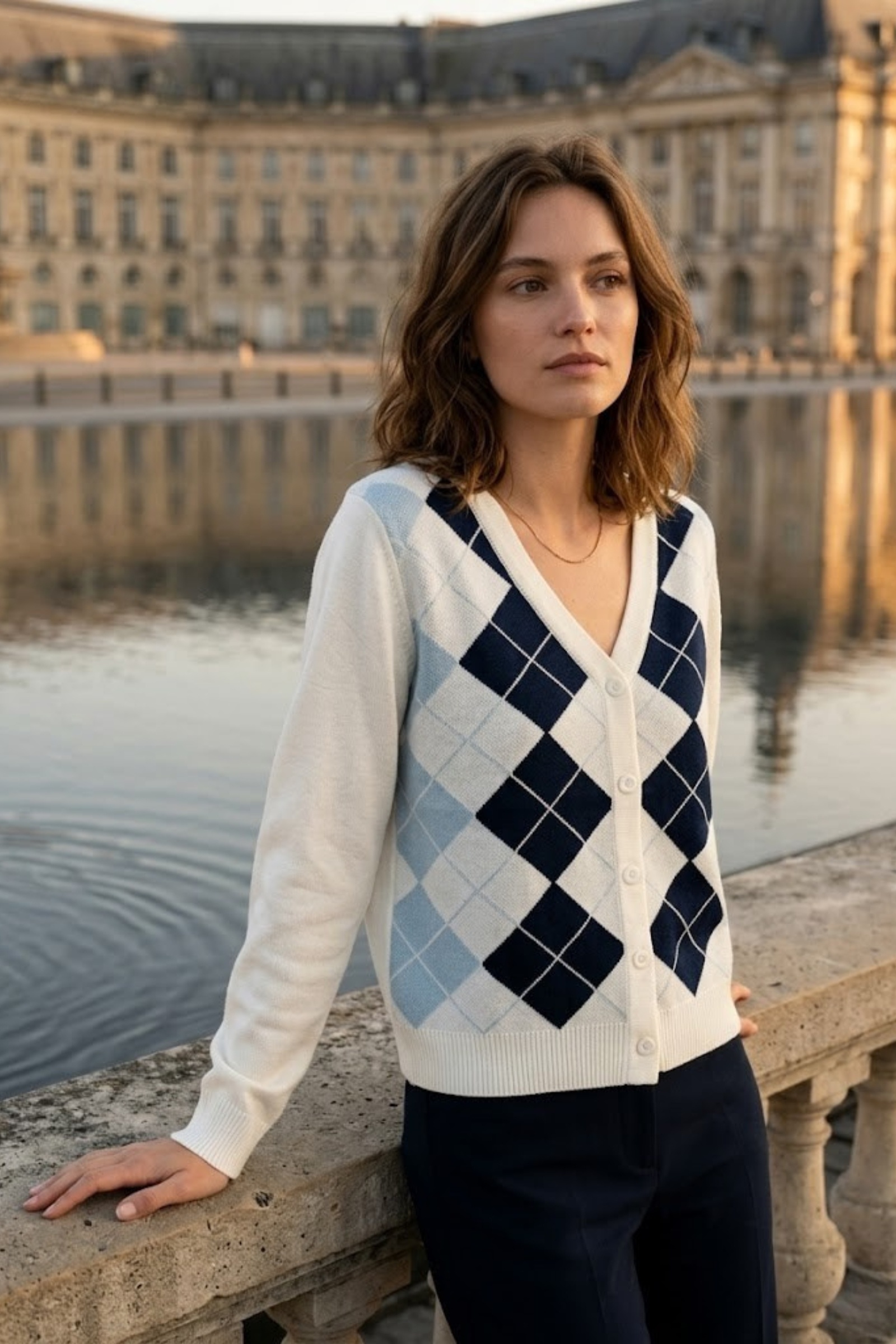 Wholesaler Rosa Fashion - Plaid Pattern Cardigan