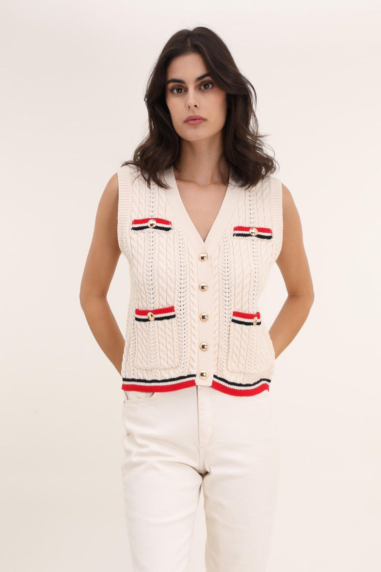 Grossiste Rosa Fashion - Cardicoat large sans manches