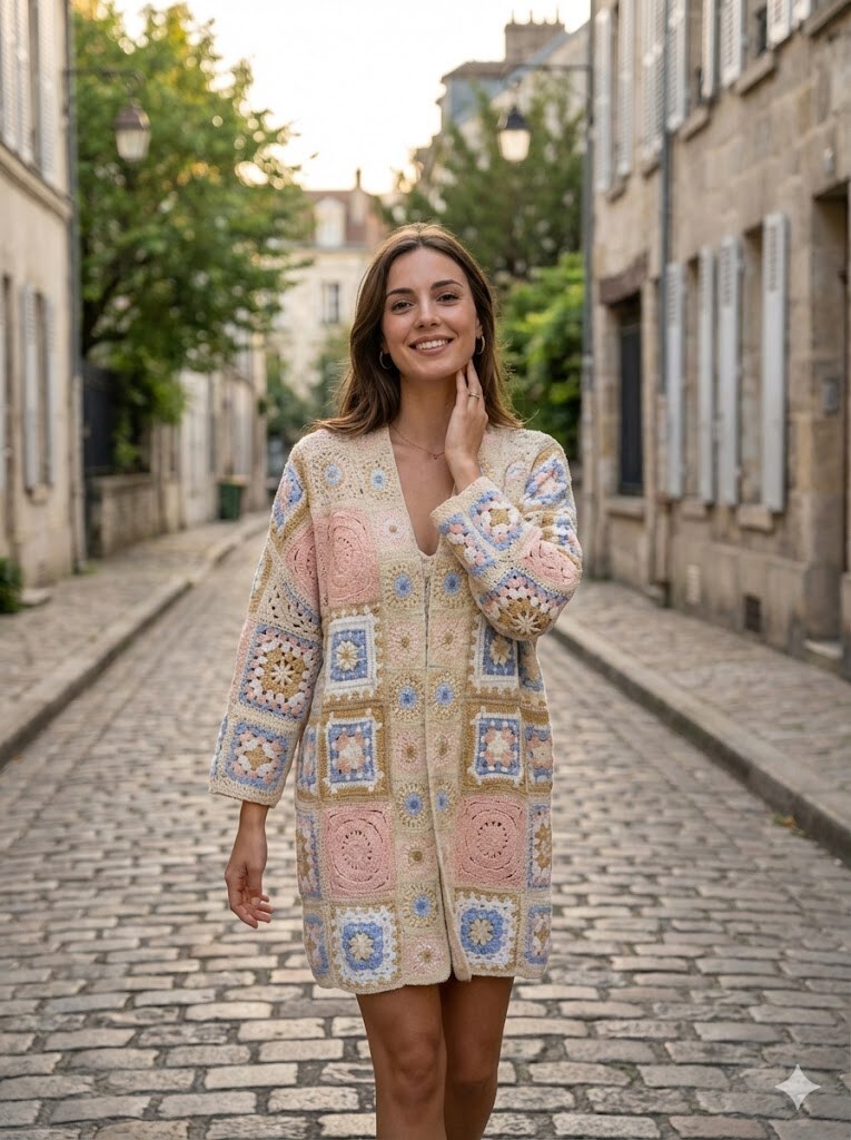 Grossiste Rosa Fashion - Veste en crochet à motifs originaux