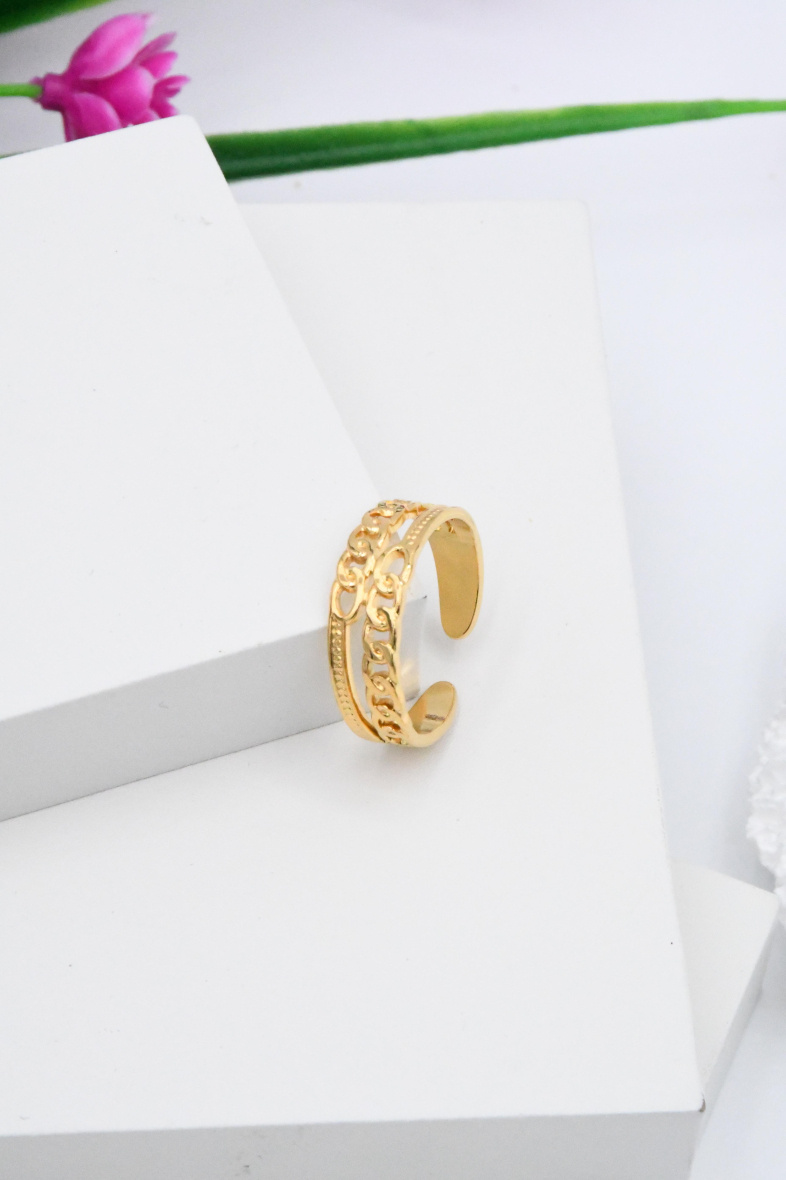 Mayorista ROSA - Anillo de acero inoxidable ajustable