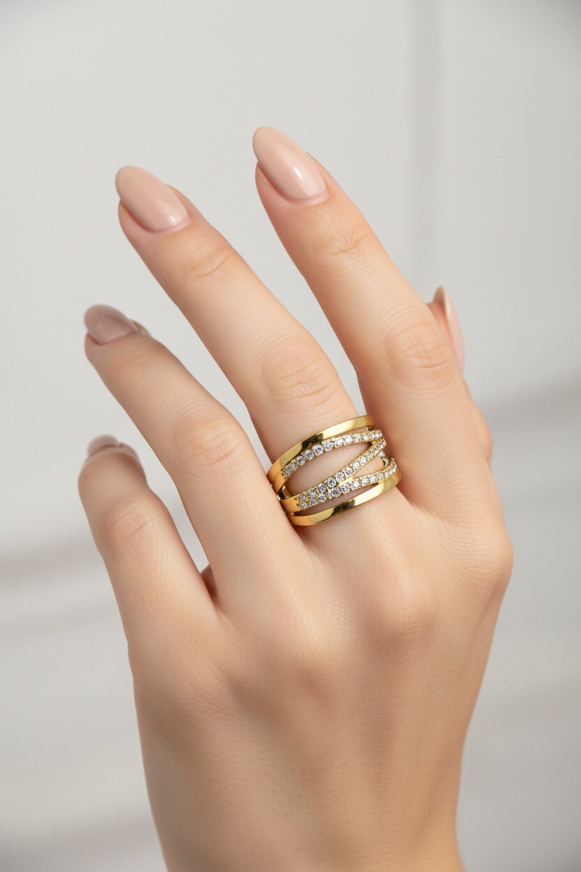 Grossiste ROSA - Bague ajustable en acier inoxydable