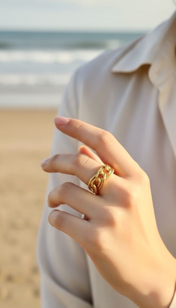 Mayorista ROSA - Anillo ajustable de acero inoxidable