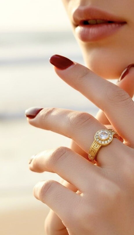 Mayorista ROSA - Anillo ajustable de acero inoxidable con incrustaciones de strass