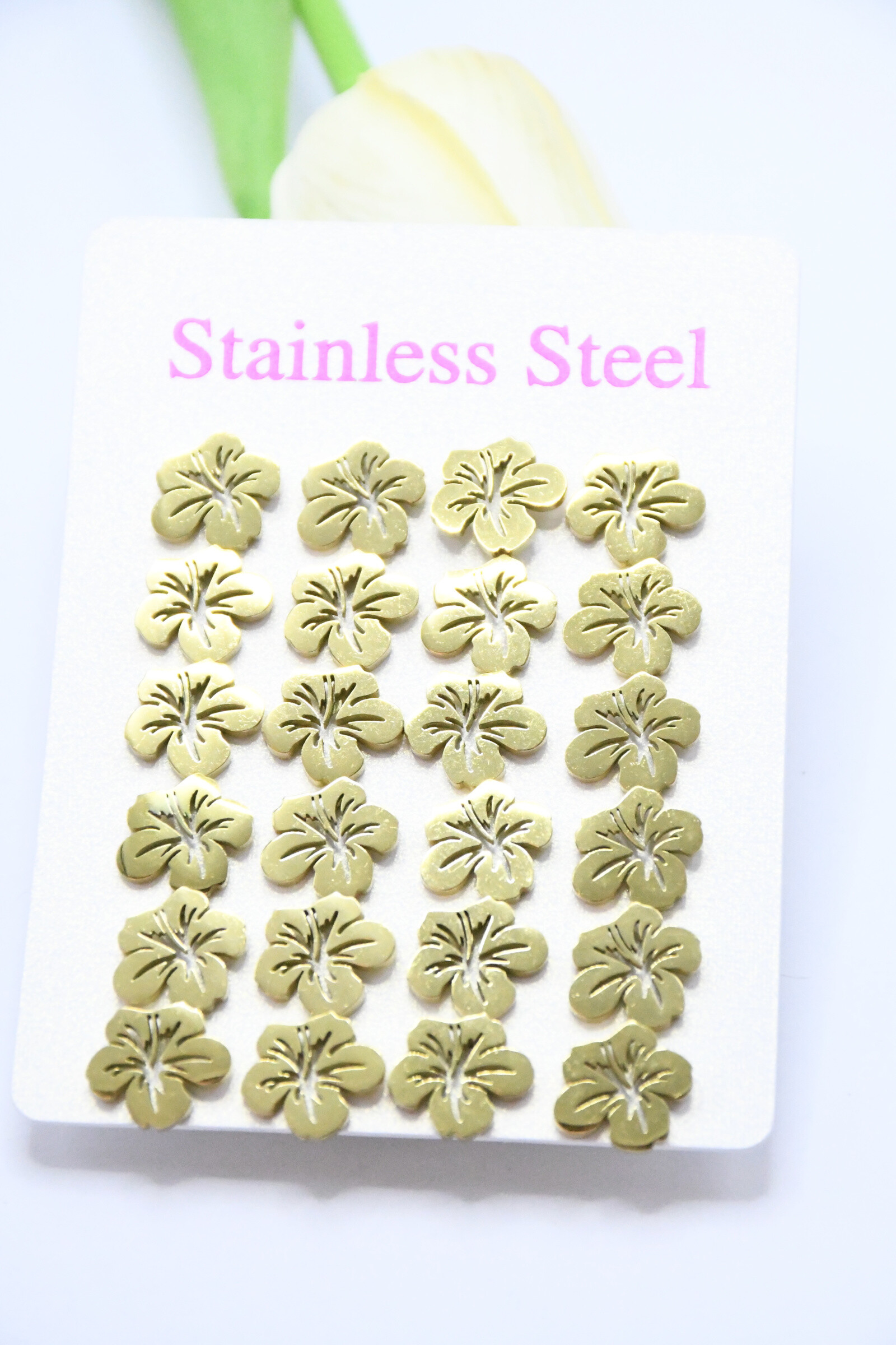 Wholesaler ROSA - 12 pairs in stainless steel earrings